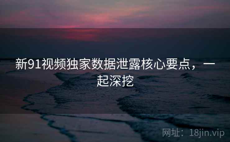 新91视频独家数据泄露核心要点，一起深挖