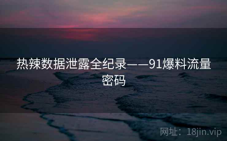 热辣数据泄露全纪录——91爆料流量密码