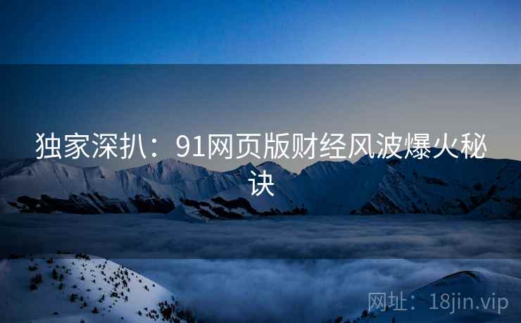 独家深扒：91网页版财经风波爆火秘诀