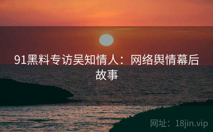 91黑料专访吴知情人：网络舆情幕后故事
