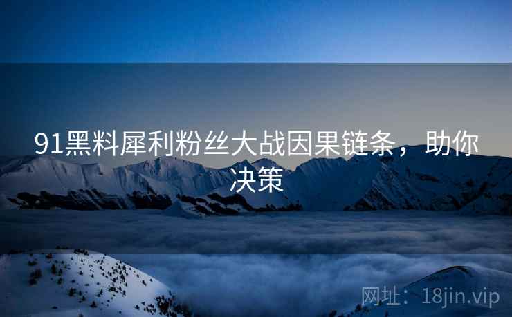 91黑料犀利粉丝大战因果链条，助你决策
